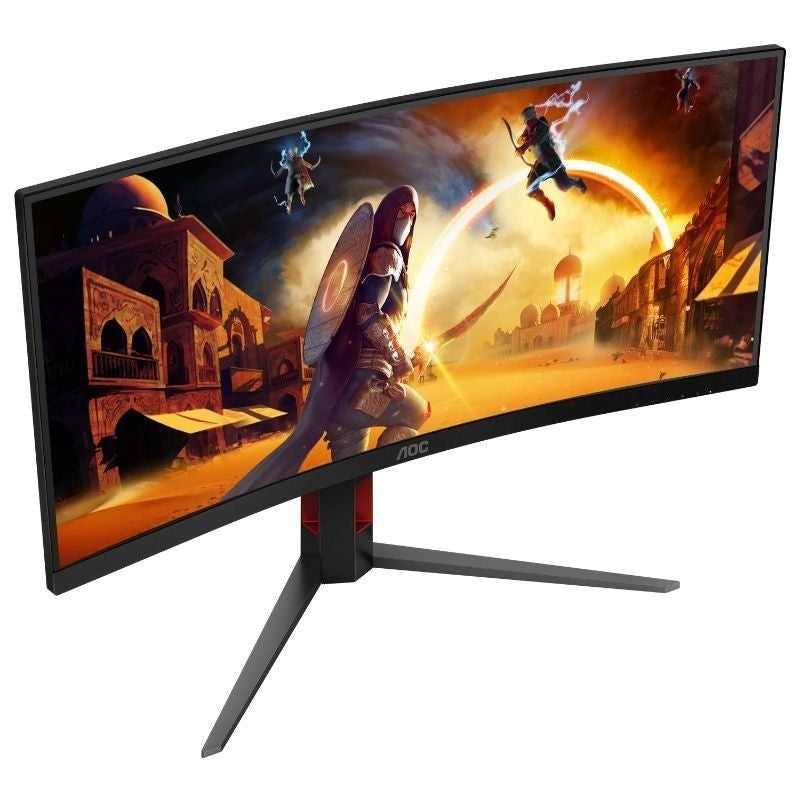 AOC CU34G4 34" / WQHD / 1ms / 180hz / VA / Ajustável em Altura / Preto / Monitor de Jogos Ultra Lar…