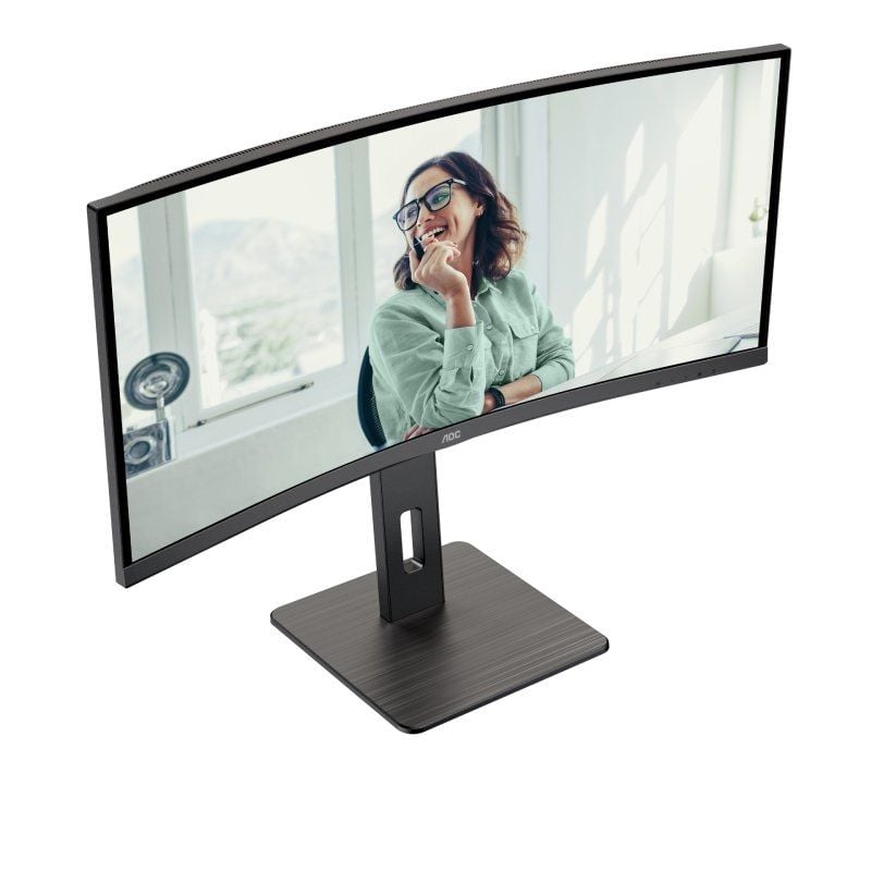 Monitor Profissional Curvo AOC CU34P3CV 34" / WQHD / Multimédia / Ajustável em Altura / Preto