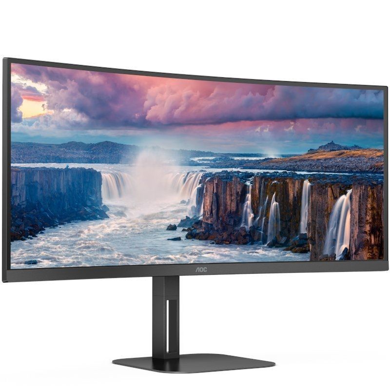 Monitor Profissional Curvo Ultra Largo AOC CU34V5C / BK 34" / WQHD / Multimédia / Preto