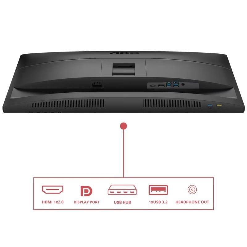 Monitor Profissional AOC Q27E4U 27" / QHD / Multimédia / Ajustável em Altura / Preto