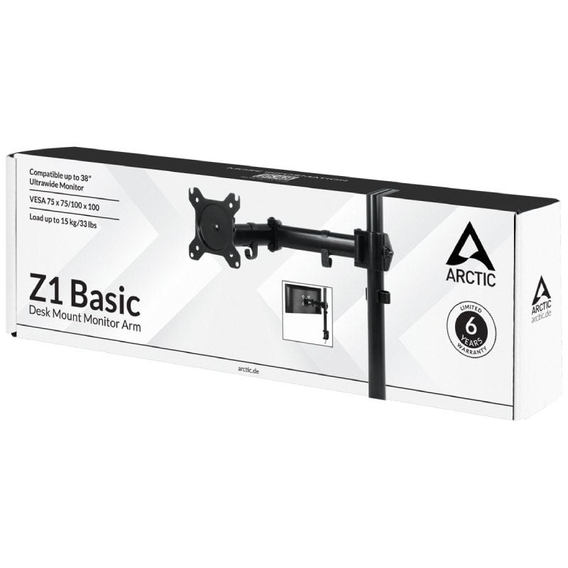 Arctic Z1 Basic Monitor Table Stand / Giratório / Inclinado / Até 15kg
