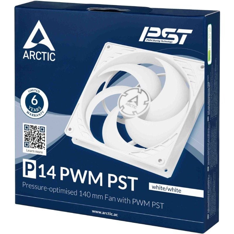 Ventilador Arctic P14 PWM PST Arctic P14 / 14cm / Branco