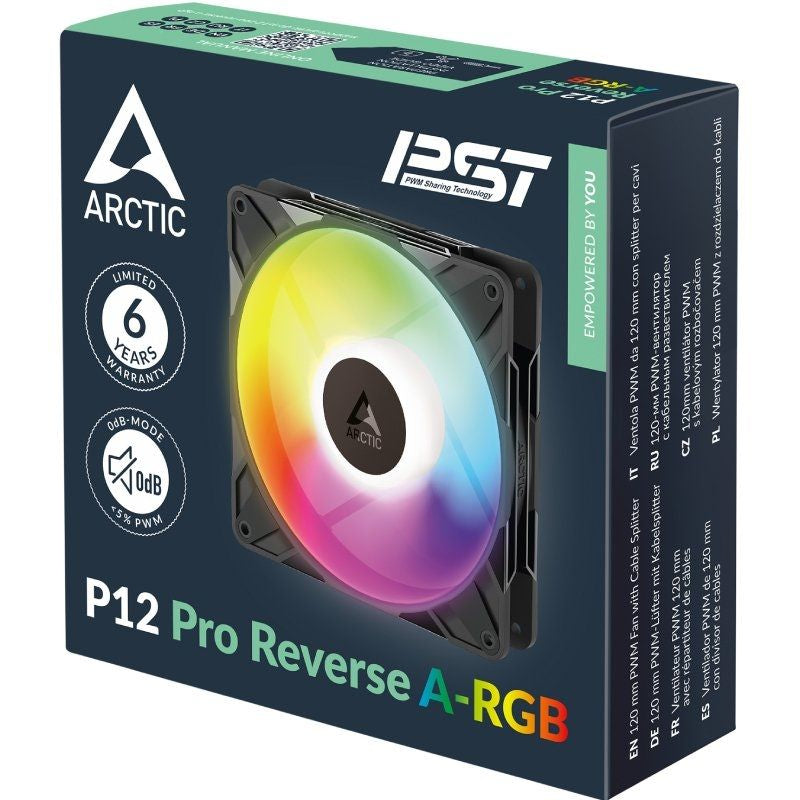 Ventoinha Arctic P12 Pro Reverse A-rgb / 12cm / Preto