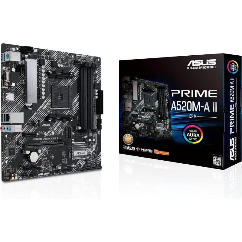 Placa-mãe Asus Prime A520m-a II / CSM Socket AM4 / Micro ATX