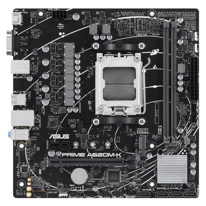 Placa-mãe Asus Prime A620m-k Socket AM5 / DDR5 / PCIe 4.0 / Micro ATX
