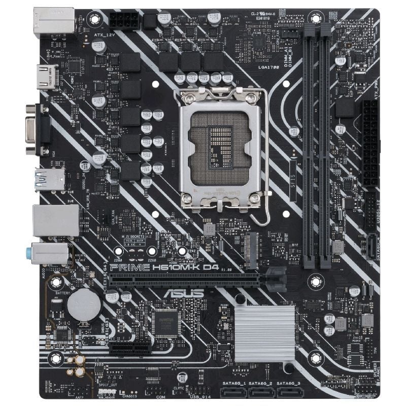 Placa-mãe Asus Prime H610m-k D4 / Socket 1700 / Micro ATX