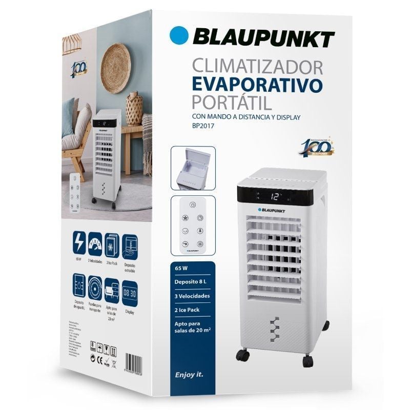Arrefecedor Evaporativo Blaupunkt BP2017 / 65W / Tanque de 8L