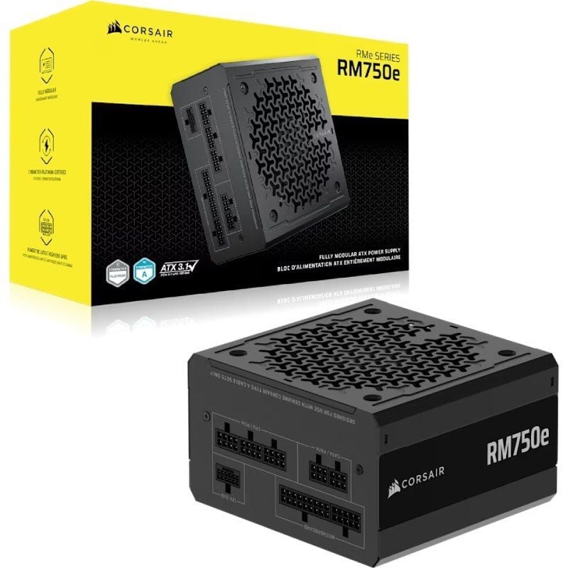 Fonte de Alimentação Corsair Rm750e / 750W / Ventilador de 12cm / Cybenetics Gold