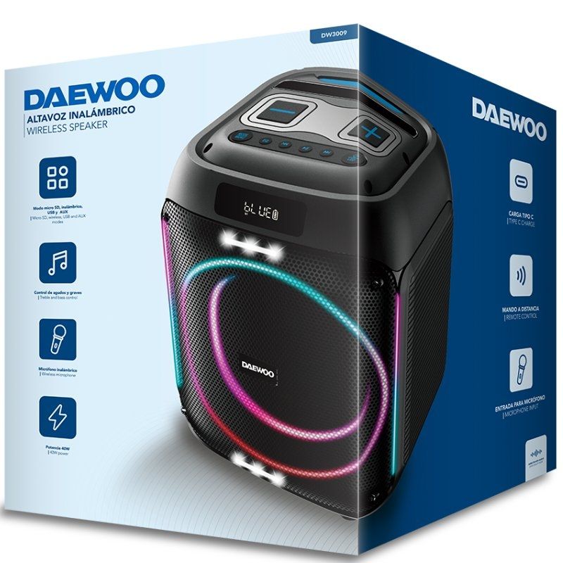 Altifalante Bluetooth Daewoo Party Speaker DW3009 / 40W / 2.1
