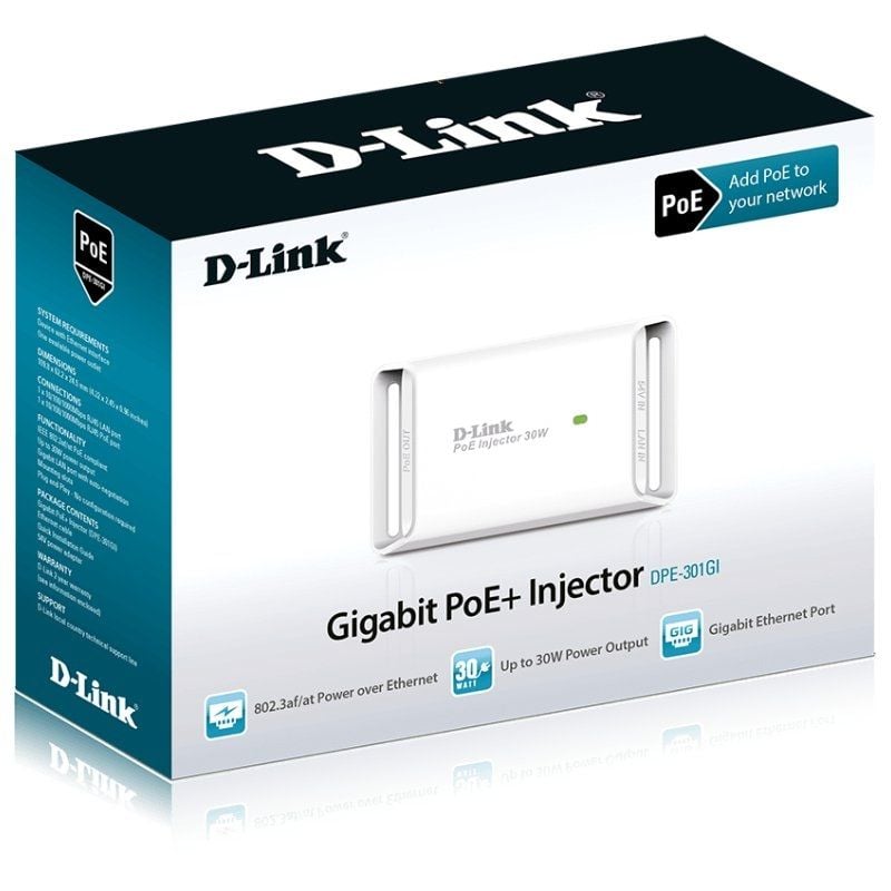 D-link Dpe-301gi / 802.3at / Af / 2 Portas RJ45 Injetor Poe