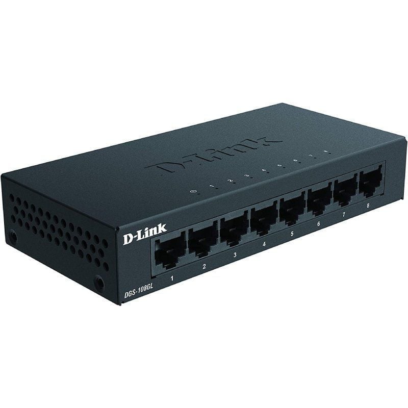 Switch D-link Dgs-108gl 8 Portas / Rj-45 10 / 100 / 1000