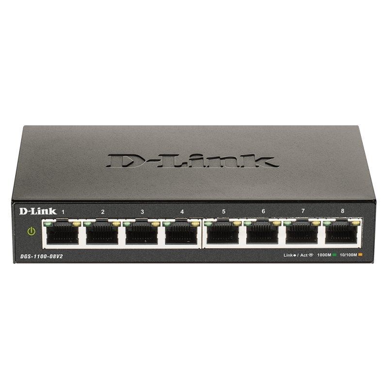 D-link Dgs-1100-08v2 Switch Gerido 8 Portas / Rj-45 10 / 100 / 1000
