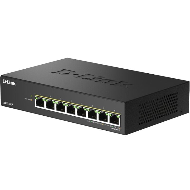 Switch D-link Dms-108p / e 8 Portas / Rj-45 Gigabit 10 / 100 / 1000 Poe