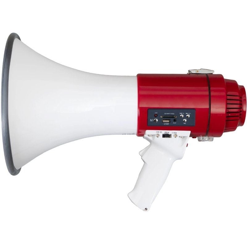 Megafone com Sirene Fonestar Mf-114su / 25W / USB / SD / Alimentado por Bateria / 12V DC