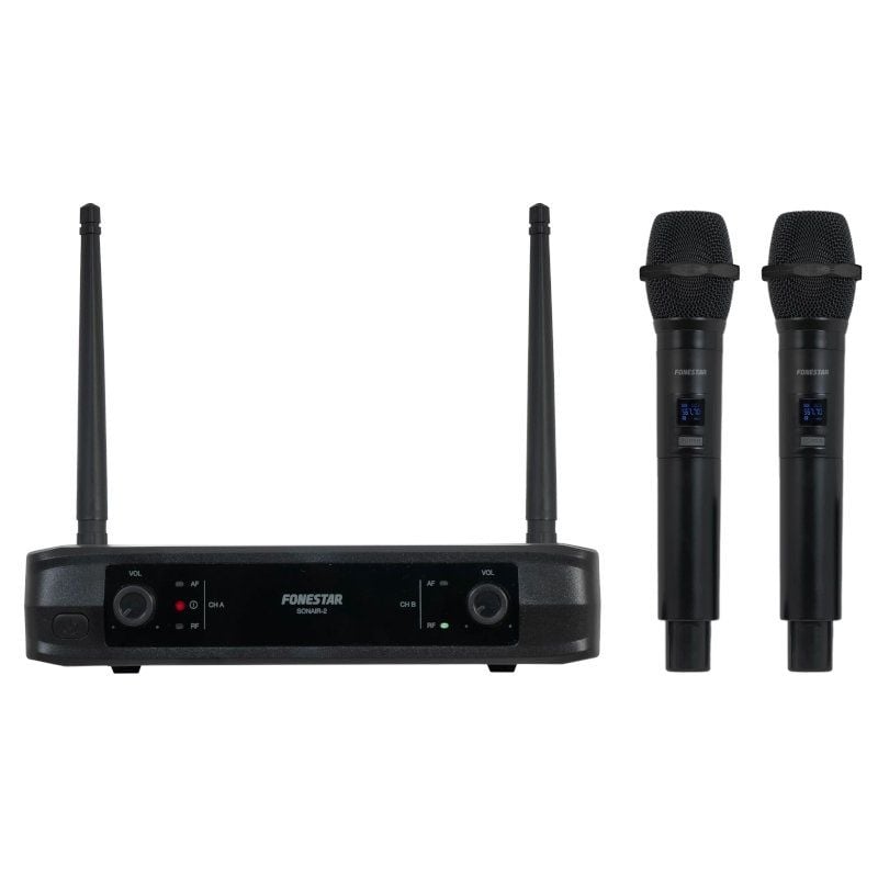 Fonestar Sonair-2m Microfone sem Fios UHF de Mão Duplo / Inclui Recetor