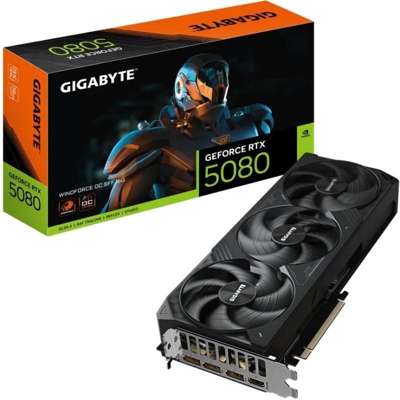 Placa Gráfica Gigabyte Geforce RTX 5080 Windforce OC SFF / 16GB GDDR7