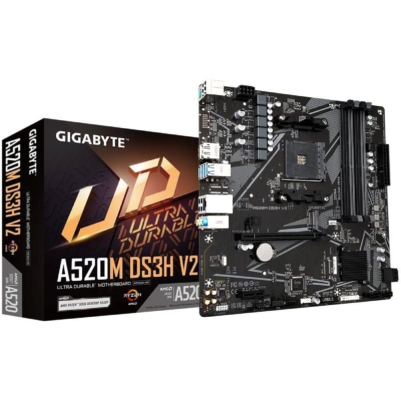 Placa-mãe Gigabyte A520M DS3H V2 Socket AM4 / Micro ATX