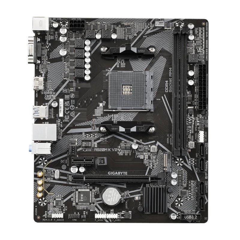 Placa-mãe Gigabyte A520M K V2 Socket AM4 / DDR4 / PCIe 3.0 / Micro ATX