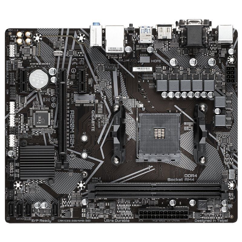 Placa-mãe Gigabyte A520M S2H Socket AM4 / Micro ATX