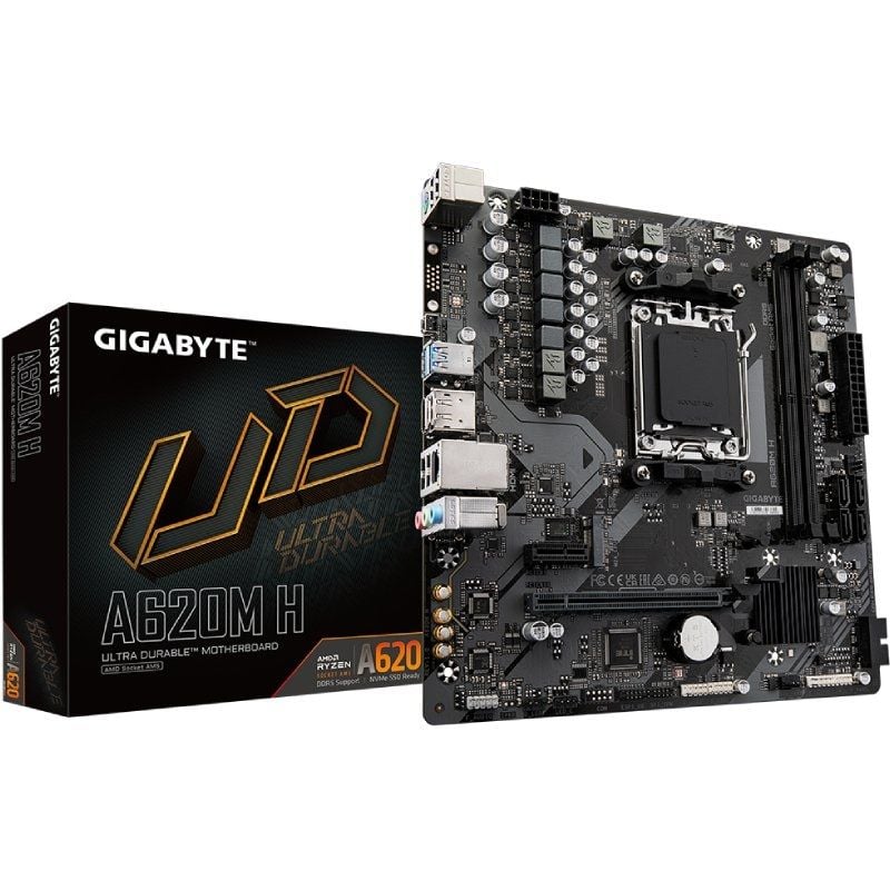 Placa-mãe Gigabyte A620M H Socket AM5 / DDR5 / PCIe 4.0 / Micro ATX