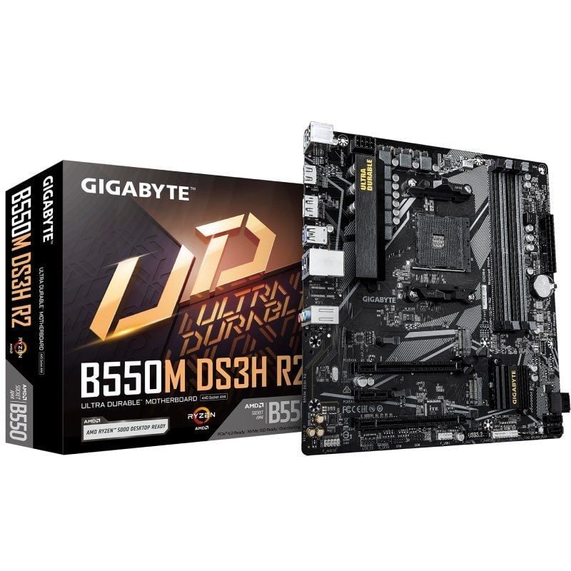 Gigabyte B550M DS3H R2 Socket AM4 / DDR4 / PCIe 4.0 / Placa-mãe Micro ATX