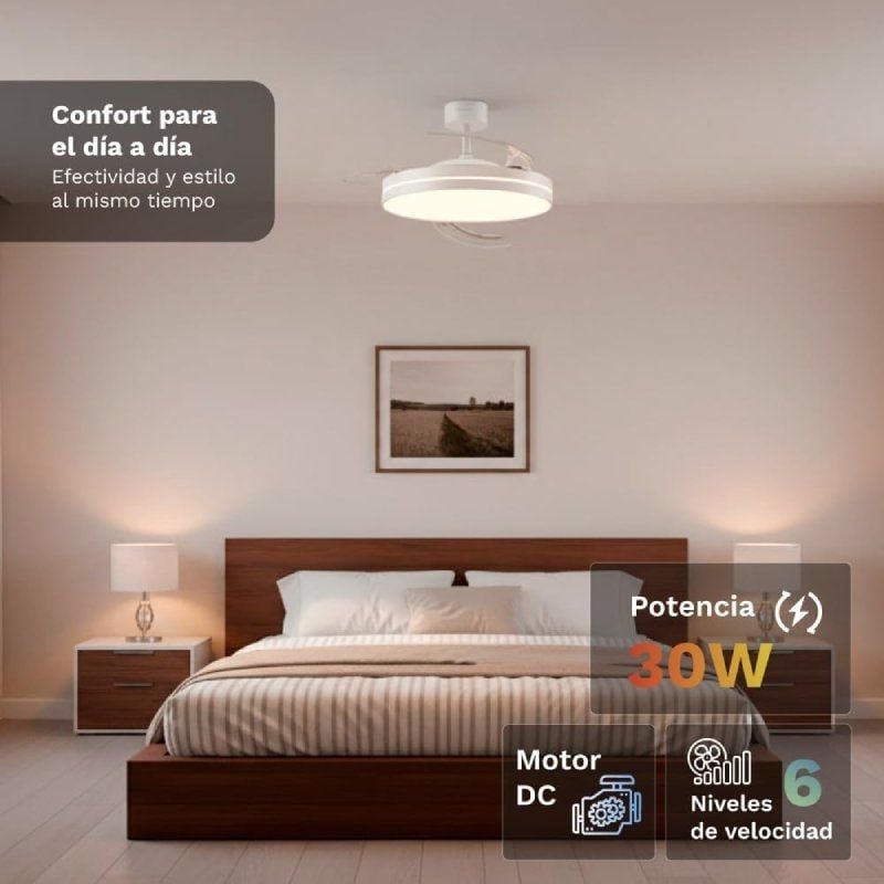 Ventilador de Teto Grunkel SKYWHITE42 / 30 W / 3 Pás de 106 Cm / 6 Velocidades