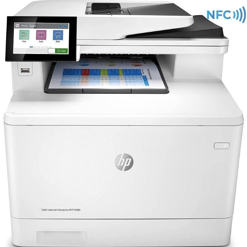 Impressora Multifunções Laser a Cores HP Laserjet Enterprise MFP M480F / Fax / Duplex / ADF / Branco