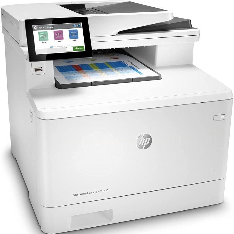 Impressora Multifunções Laser a Cores HP Laserjet Enterprise MFP M480F / Fax / Duplex / ADF / Branco