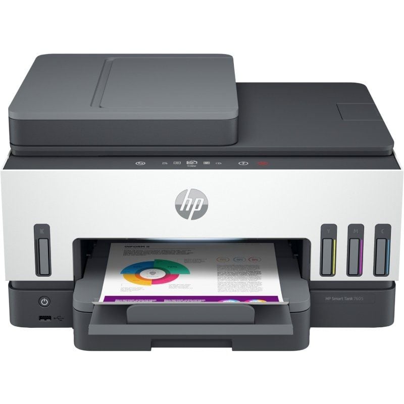 HP Smart Tank 7605 Multifuncional Recarregável Wifi / Fax / Duplex / Branco