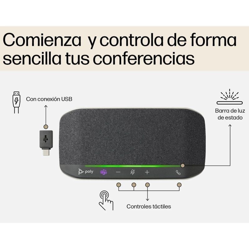 Altifalante de Conferência Portátil Poly Sync 10 para Microsoft Teams / Usb-bluetooth / Preto