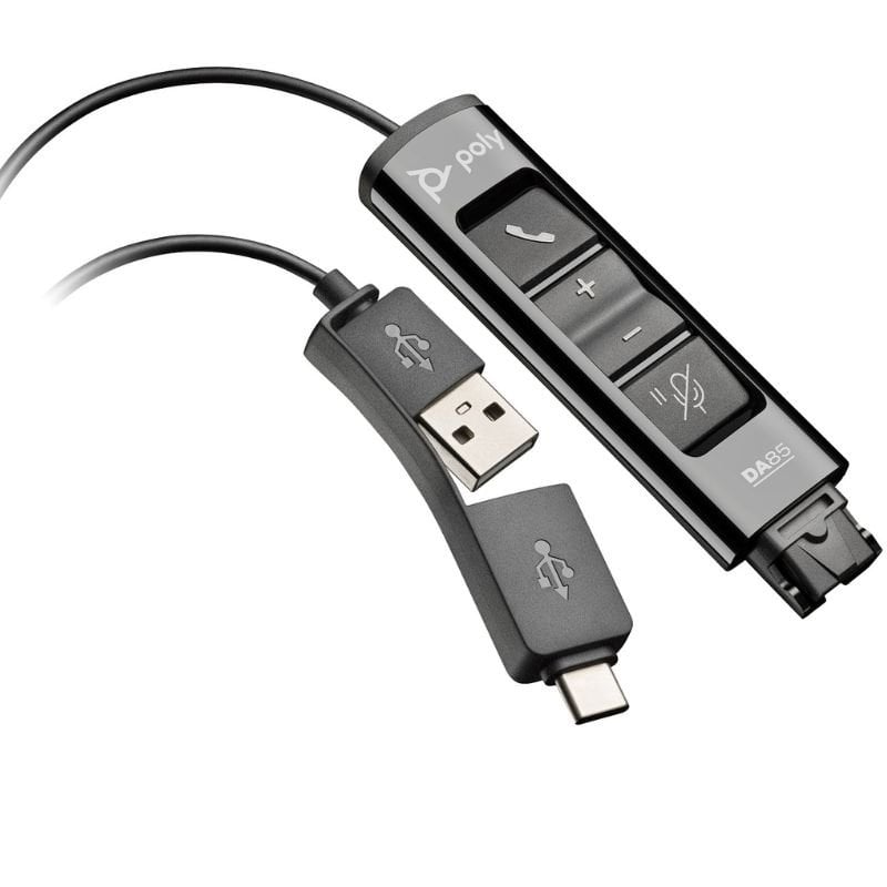 Adaptador QD USB Poly DA85 786C7AA / QD Macho / USB Macho - USB Tipo C Macho