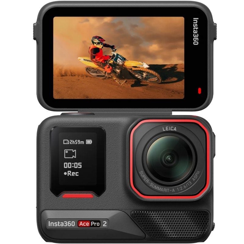 Câmara Desportiva Digital Insta360 Ace Pro 2 Pack 2 Pilhas / 8K / 180° Ângulo de Visão / Preto