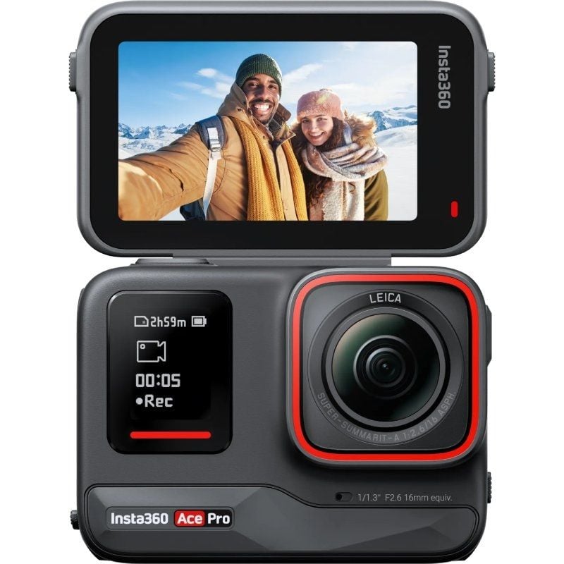 Câmara Desportiva Digital Insta360 Ace Pro / 8K / Ângulo de Visualização de 180° / Preto