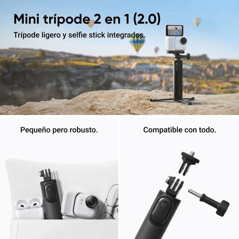 Insta360 GO Ultra Pack Câmara Desportiva Digital para Criadores / 4K / Ângulo de Visão de 360° / Pr…