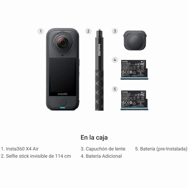 Insta360 X4 Air Pack Câmara Desportiva Digital para Principiantes / 8K / Ângulo de Visão de 360° /…