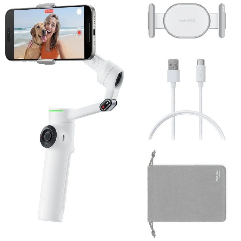 Gimbal com Bastão para Selfies Insta360 Flow 2 Pro / Branco