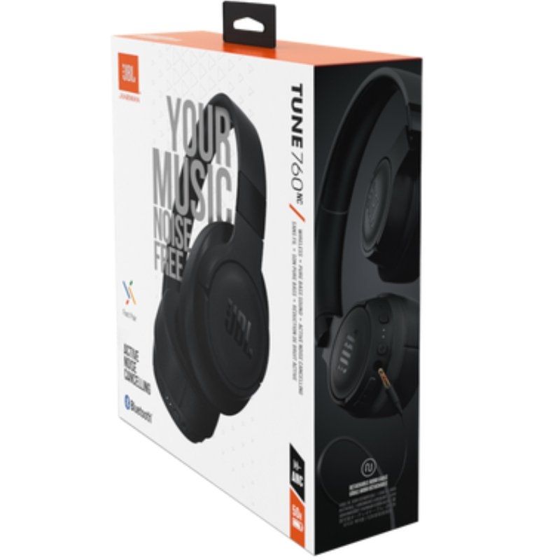 Auscultadores sem Fios JBL Tune 760NC / com Microfone / Bluetooth / Preto