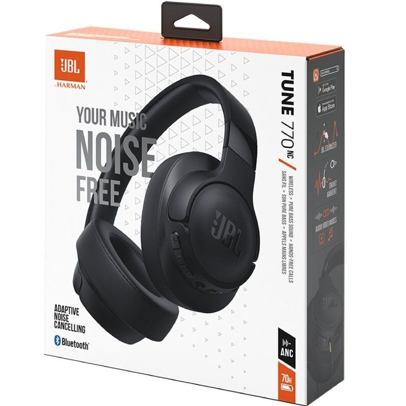 Auscultadores sem Fios JBL Tune 770NC / com Microfone / Bluetooth / Preto