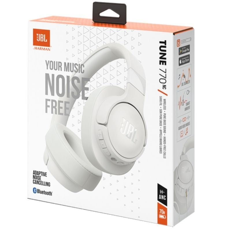 Auscultadores sem Fios JBL Tune 770NC / com Microfone / Bluetooth / Branco