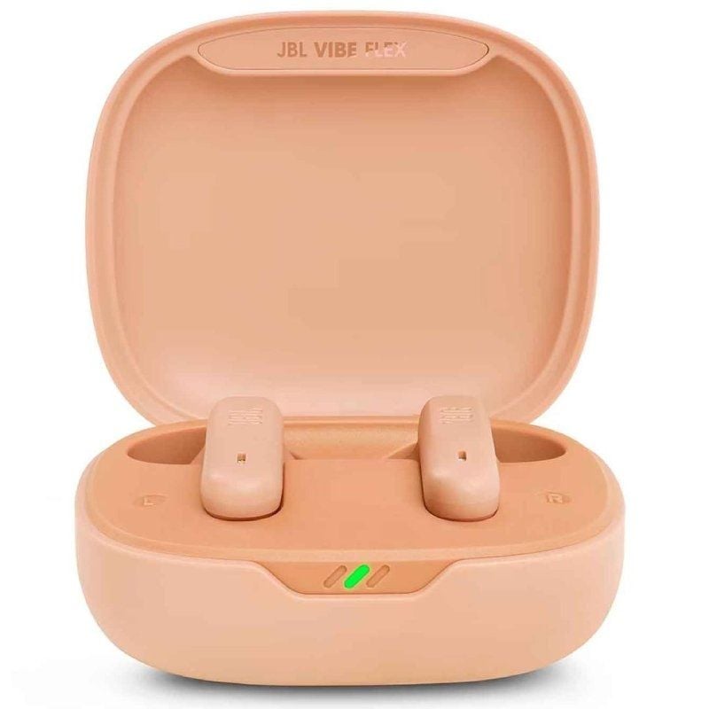 Auscultadores JBL Vibe Flex Bluetooth com Estojo de Carregamento / 8h de Autonomia / Bege