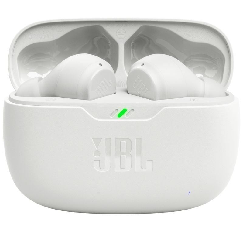 Auscultadores JBL Wave Beam Bluetooth com Estojo de Carregamento / 8h de Autonomia / Branco
