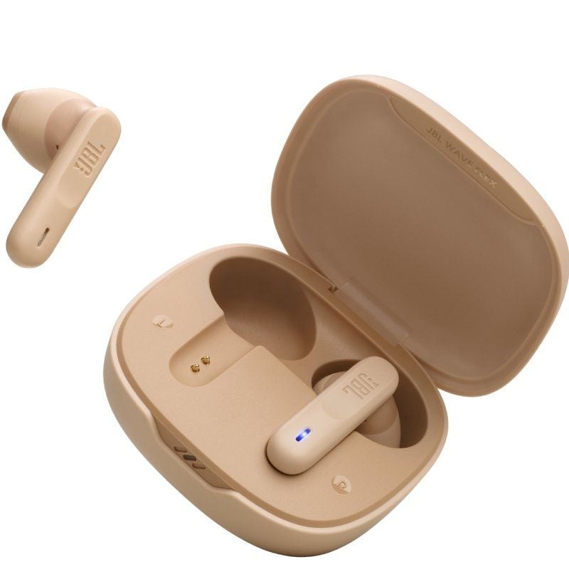 Auscultadores JBL Wave Flex Bluetooth com Estojo de Carregamento / Autonomia 8h / Bege