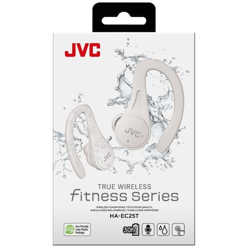 Auricular Bluetooth JVC Ha-ec25t com Estojo de Carregamento / 7,5h de Duração da Bateria / Branco