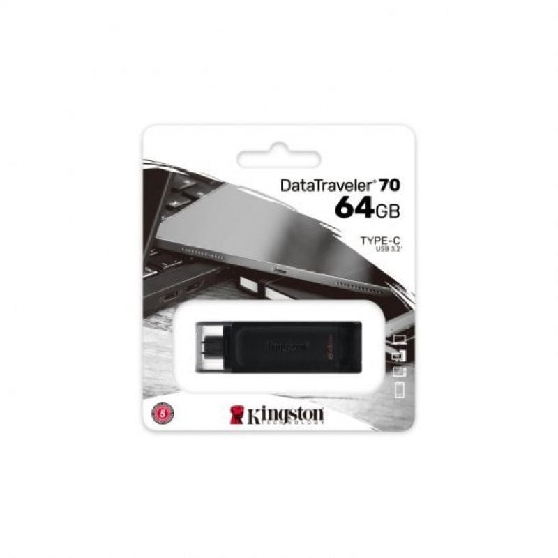 Unidade Flash USB Tipo C Kingston Datatraveler 70 de 64 GB