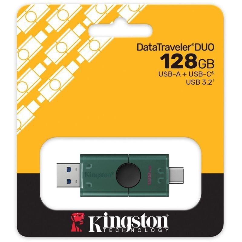 Unidade Flash USB Tipo C e USB 3.2 Kingston Datatraveler Duo 128GB