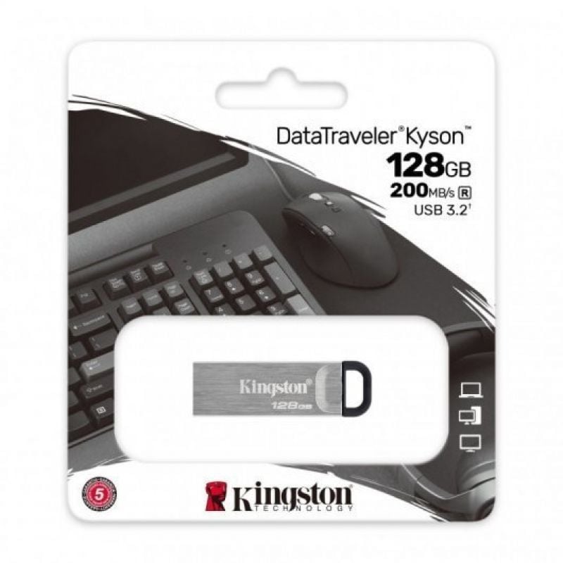 Unidade Flash Kingston Datatraveler Kyson USB 3.2 128GB USB 3.2