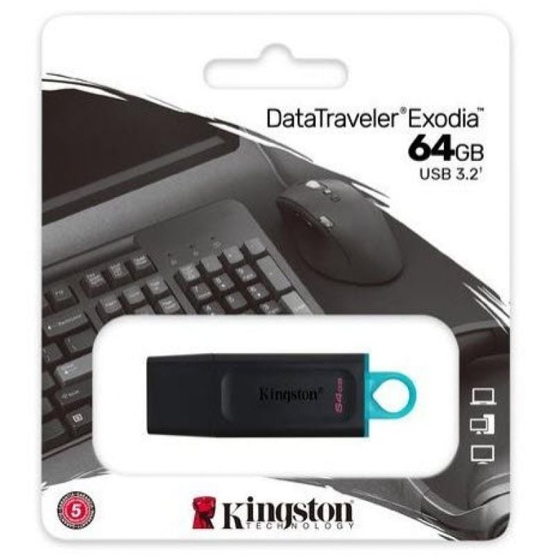 Unidade Flash USB 3.2 Kingston Datatraveler Exodia 64GB