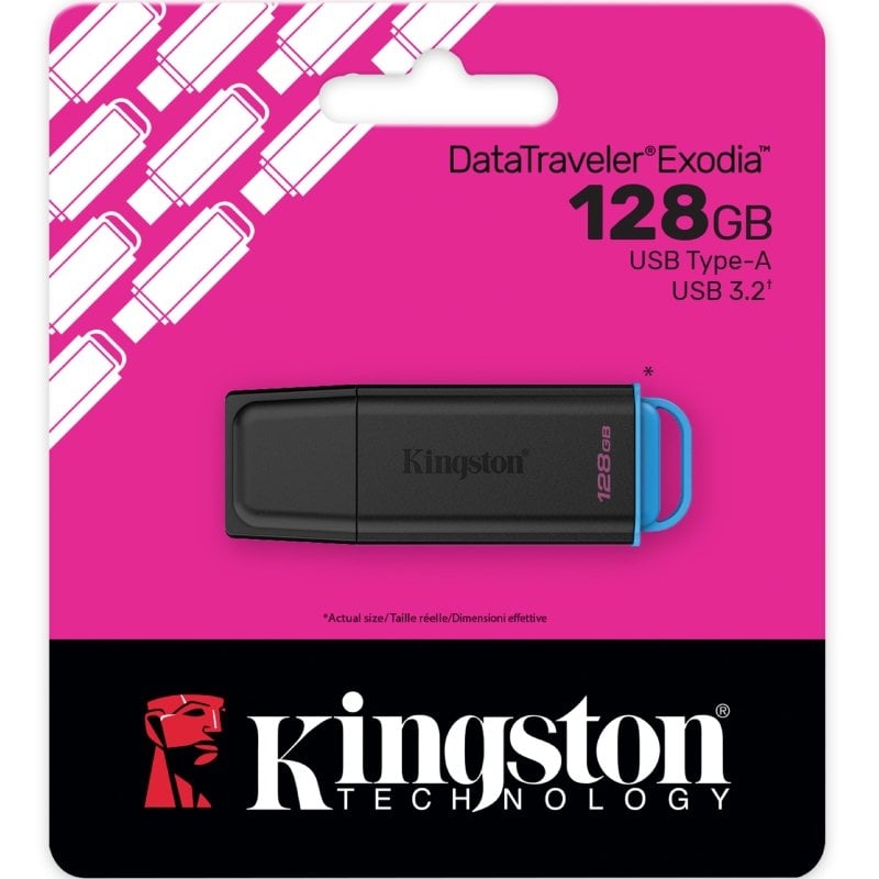 Unidade Flash Kingston Datatraveler Exodia Gen2 USB 3.2 128GB USB 3.2