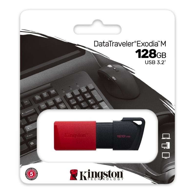 Unidade Flash Kingston Datatraveler Exodia M USB 3.2 128GB USB 3.2