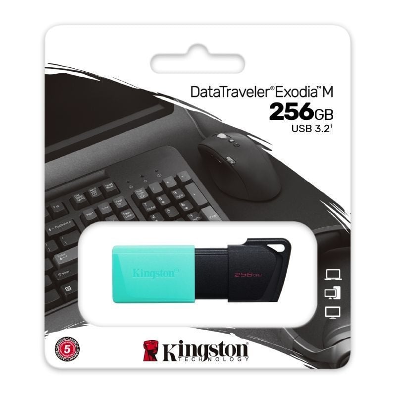 Unidade Flash Kingston Datatraveler Exodia M USB 3.2 256GB USB 3.2
